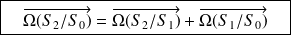 \boxed{\quad \overrightarrow{\Omega(S_2/S_0)} = \overrightarrow{\Omega(S_2/S_1)} + \overrightarrow{\Omega(S_1/S_0)} \quad}